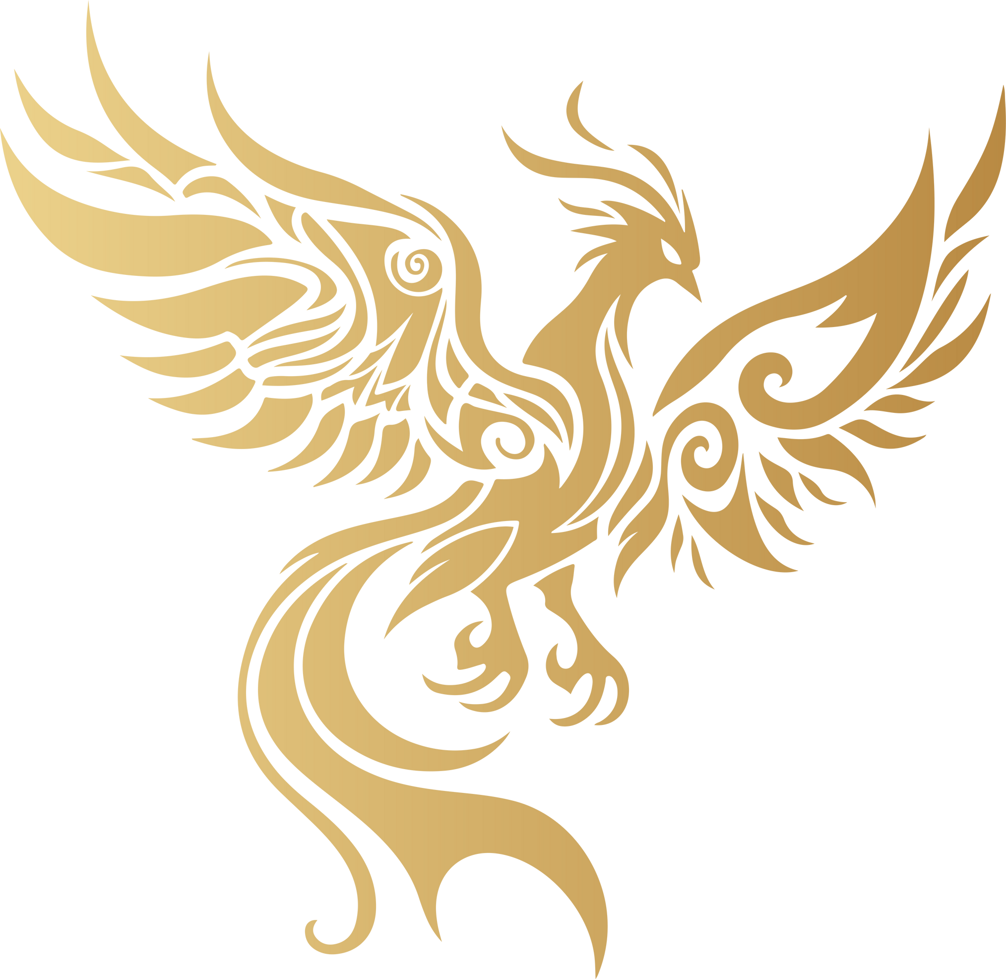 Phoenix golden gradient symbol